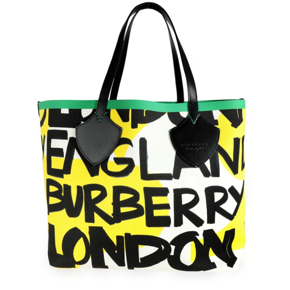 Burberry Yellow and Black Graphic Tote
